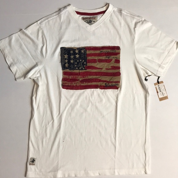 Other - Short sleeve v-neck flag tee